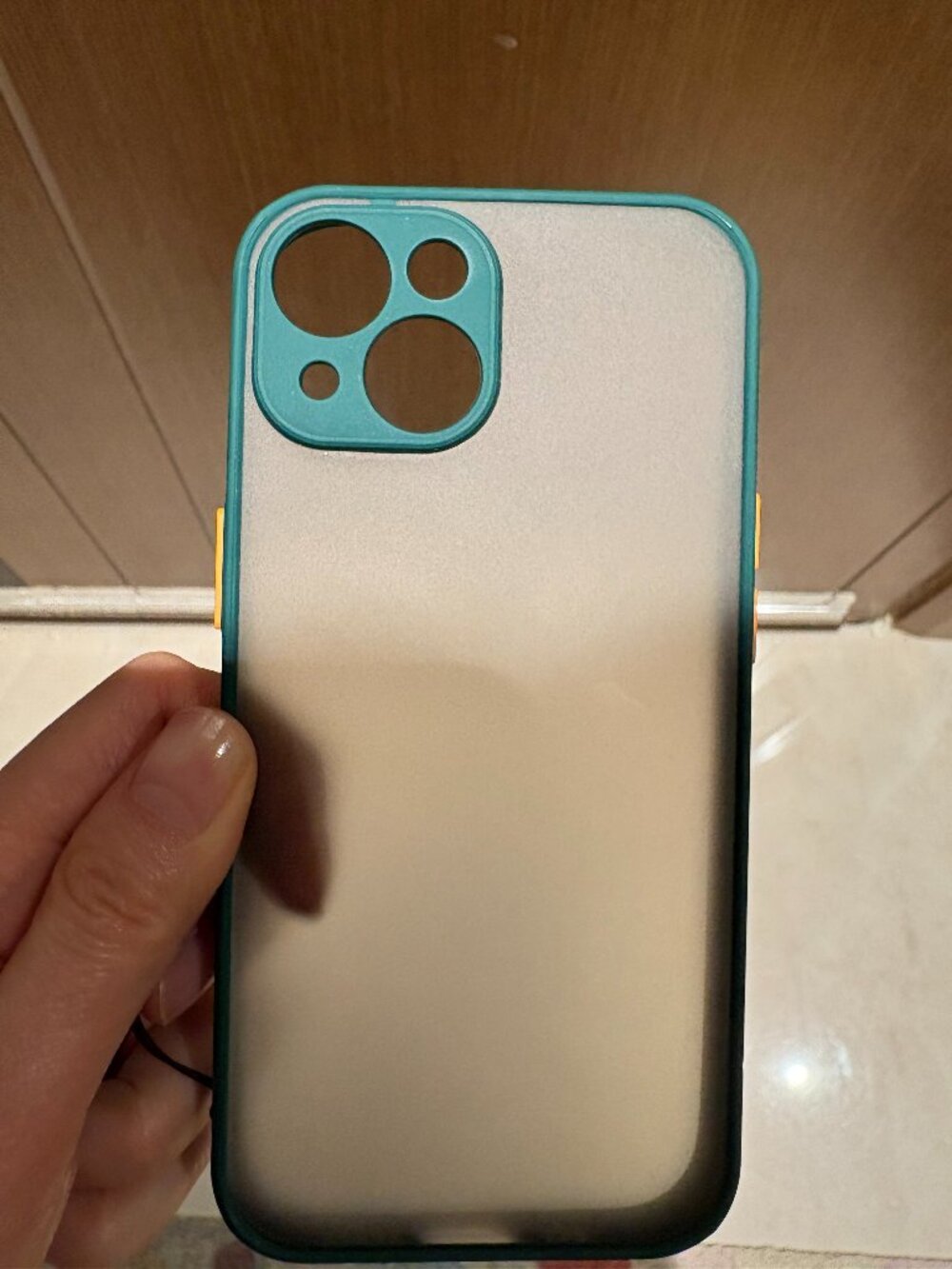 Teal Gradient Frosted Case | Peach Buttons